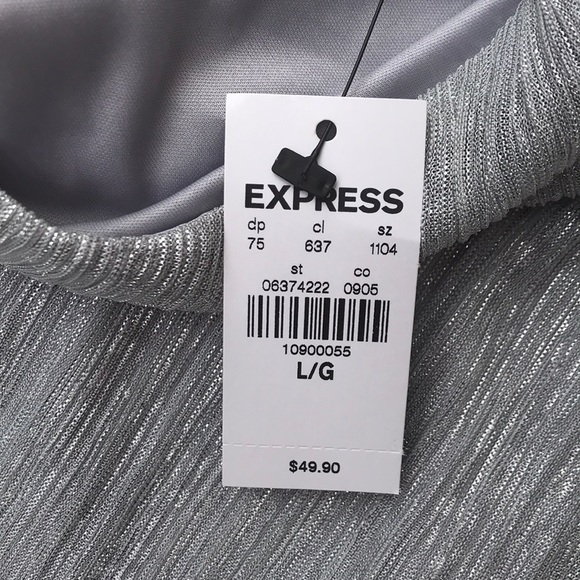 NWT Express tank - metallic silver size large - Picture 2 of 5